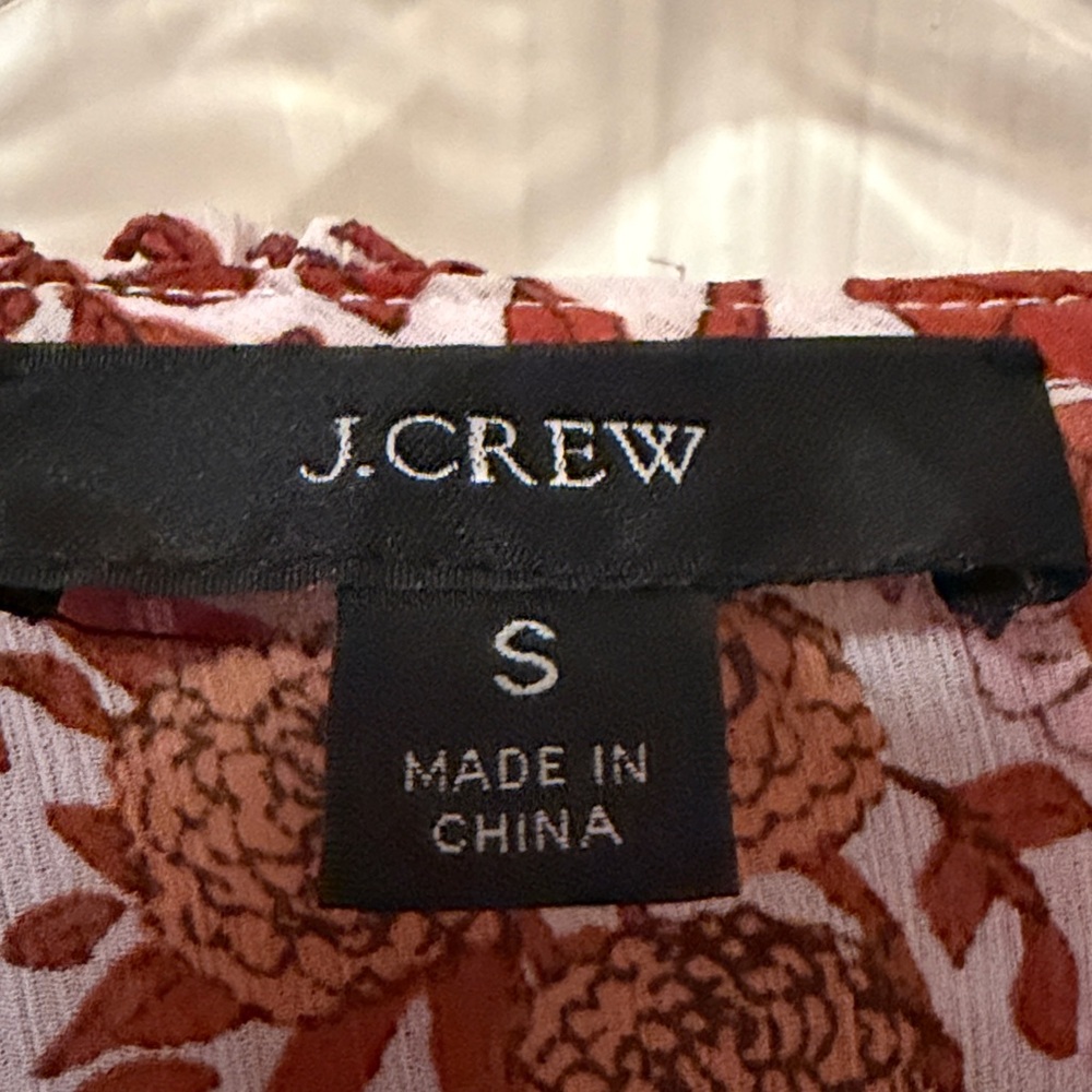 J. Crew Rust Floral Blouse with Ruffles - Picture 4 of 4